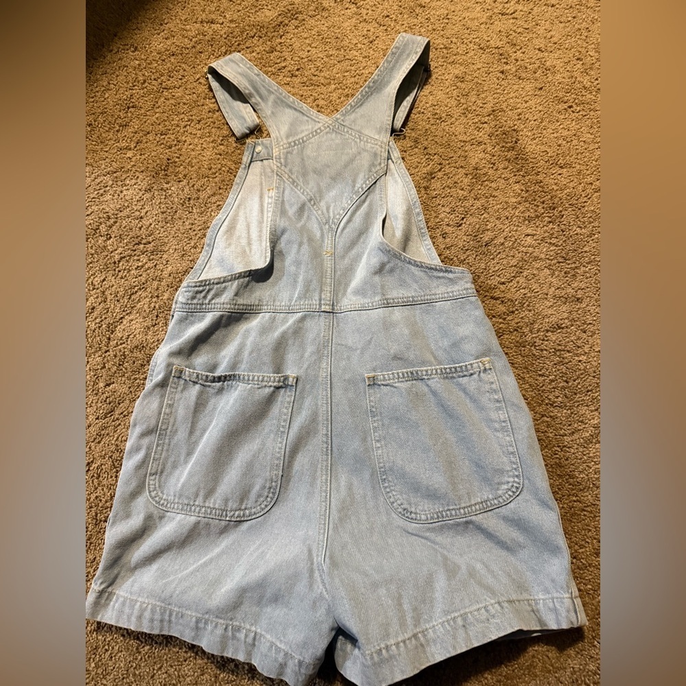 American Apparel Light Wash Short-Alls - Picture 2 of 4